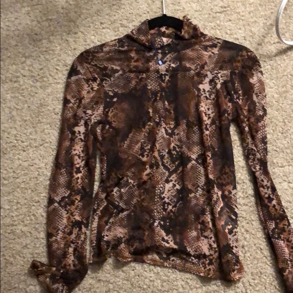 Zara snake skin sheer top